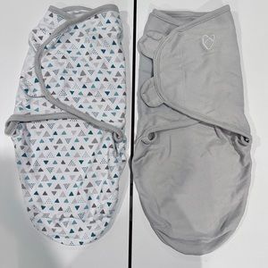 SwaddleMe 0-3 Month Small/ Medium Easy Change Swaddles Blue & Gray